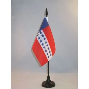 DRAPEAU DE TABLE TUAMOTU 15x10cm - PETIT DRAPEAUX DE BUREAU POLYNÉSIEN - POLYNÉSIE FRANÇAISE - FRANCE 10 x 15 cm