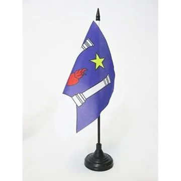 DRAPEAU DE TABLE CONGRÍ?GATION DES CHANOINES RÍ?GULIERS DU GRAND-SAINT-BERNARD 15x15cm - PETIT DRAPEAUX DE BUREAU C.R.B. 15 x 15 cm