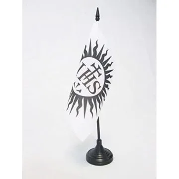 DRAPEAU DE TABLE JÍ?SUITES COMPAGNIE DE JÍ?SUS 15x15cm - PETIT DRAPEAUX DE BUREAU JÍ?SUITE 15 x 15 cm