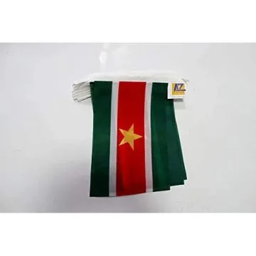 Guirlande 12 mètres 20 Drapeaux Suriname 45x30 cm - Drapeau surinamien 30 x 45 cm
