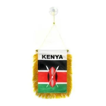 FANION KENYA 15x10cm - Mini drapeau KENYAN 10 x 15 cm spécial voiture - Bannière