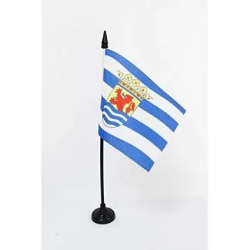 DRAPEAU DE TABLE PROVINCE DE ZÉLANDE 15x10cm - PETIT DRAPEAUX DE BUREAU ZEELAND AUX PAYS-BAS 10 x 15 cm