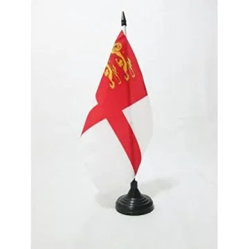 DRAPEAU DE TABLE SERCQ 21x14cm - PETIT DRAPEAUX DE BUREAU Í?LE ANGLO-NORMANDE DE SARK 14 x 21 cm