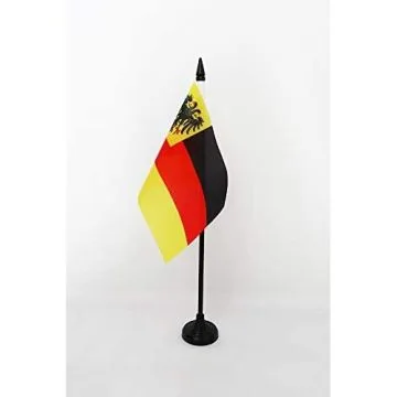 DRAPEAU DE TABLE ALLEMAGNE 1848-1852 15x10cm - PETIT DRAPEAUX DE BUREAU PAVILLON DE GUERRE DE LA REICHSFLOTTE 10 x 15 cm