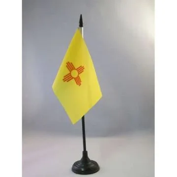 DRAPEAU DE TABLE NOUVEAU-MEXIQUE 15x10cm - PETIT DRAPEAUX DE BUREAU ETAT AMÉRICAIN - USA - ETATS-UNIS 10 x 15 cm
