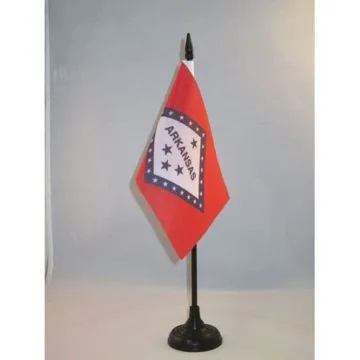 DRAPEAU DE TABLE ARKANSAS 15x10cm - PETIT DRAPEAUX DE BUREAU ETAT AMÉRICAIN - USA - ETATS-UNIS 10 x 15 cm