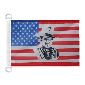 Pavillon nautique USA John Wayne 45x30 cm Anneaux Plastiques