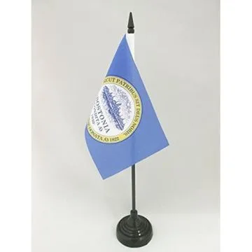 DRAPEAU DE TABLE BOSTON CITY 15x10cm - PETIT DRAPEAUX DE BUREAU MASSACHUSETTS - USA 10 x 15 cm