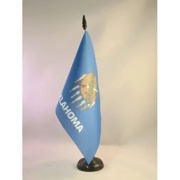 DRAPEAU DE TABLE OKLAHOMA 21x14cm - PETIT DRAPEAUX DE BUREAU ETAT AMÉRICAIN - USA - ETATS-UNIS 14 x 21 cm