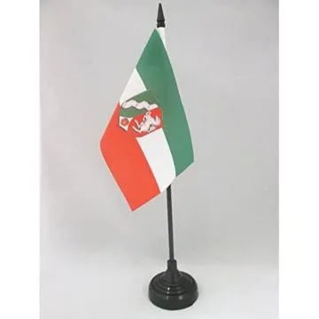 DRAPEAU DE TABLE RHÉNANIE-DU-NORD-WESTPHALIE 15x10cm - PETIT DRAPEAUX DE BUREAU NORDRHEIN-WESTFALEN - LAND ALLEMAGNE 10 x 15 cm