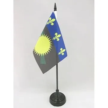 DRAPEAU DE TABLE GUADELOUPE 15x10cm - PETIT DRAPEAUX DE BUREAU GUADELOUPÉEN - FRANCE 10 x 15 cm