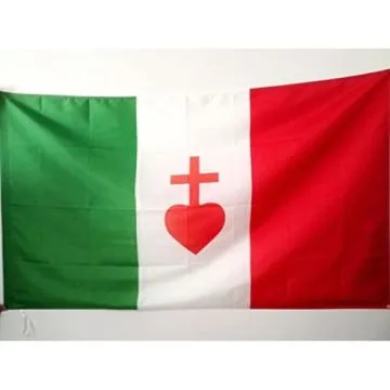 DRAPEAU ITALIE SACRÍ? CÅ?UR DE JÍ?SUS 150x90cm - DRAPEAU ITALIEN CATHOLIQUE 90 x 150 cm Fourreau pour hampe