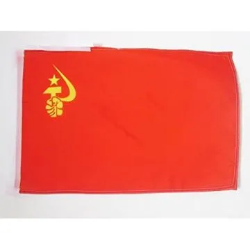 DRAPEAU URSS AVEC MAIN 45x30cm - PAVILLON COMMUNISTE - RUSSIE 30 x 45 cm haute qualité