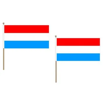 DRAPEAU LUXEMBOURG 45x30cm HAMPE en bois - LOT DE 10 DRAPEAUX LUXEMBOURGEOIS 30 x 45 cm