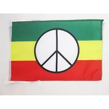 DRAPEAU PAIX RASTA 45x30cm - PAVILLON BOB MARLEY 30 x 45 cm haute qualité