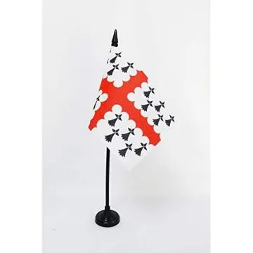 DRAPEAU DE TABLE PAYS DE VANNES 15x10cm - PETIT DRAPEAUX DE BUREAU VANNETAIS EN PAYS DE WAROCH 10 x 15 cm