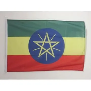 PAVILLON NAUTIQUE ETHIOPIE 45x30cm - DRAPEAU DE BATEAU ETHIOPIEN 30 x 45 cm