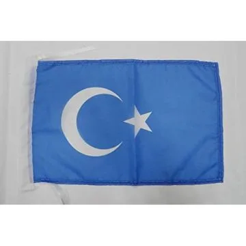 Drapeau Turkestan oriental en Chine 45x30cm - PAVILLON du Turkestan chinois 30 x 45 cm haute qualité