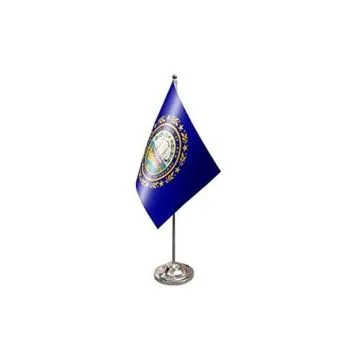 DRAPEAU DE TABLE prestige NEW HAMPSHIRE 22x15cm en SATIN - GRAND DRAPEAUX DE BUREAU ETAT AMÉRICAIN - USA - ETATS-UNIS 15 x 22 cm
