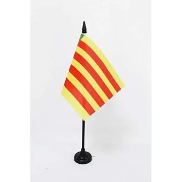 DRAPEAU DE TABLE PROVINCE DE CASTELLÓN 15x10cm - PETIT DRAPEAUX DE BUREAU CASTELLON EN COMMUNAUTÉ VALENCIENNE 10 x 15 cm