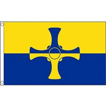 DRAPEAU COMTÉ DE DURHAM 90x60cm - DRAPEAU COUNTY OF DURHAM - ANGLETERRE 60 x 90 cm - DRAPEAUX