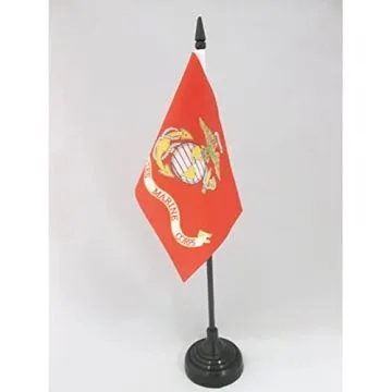DRAPEAU DE TABLE USA MARINES ANCIEN 15x10cm - PETIT DRAPEAUX DE BUREAU AMÉRICAIN ? ARMÉE ETATS-UNIS 10 x 15 cm