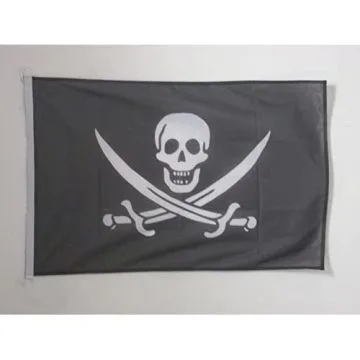 DRAPEAU PIRATE JACK RACKHAM 150x90cm - DRAPEAU PIRATES - CORSAIRE 90 x 150 cm Spécial Extérieur - DRAPEAUX