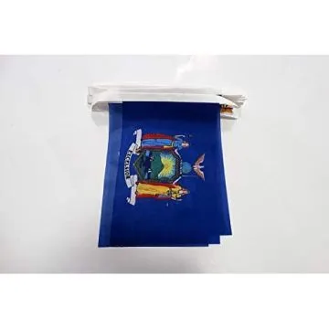 Guirlande 6 mètres 20 Drapeaux New York 21x15 cm - Drapeau new yorkais 15 x 21 cm