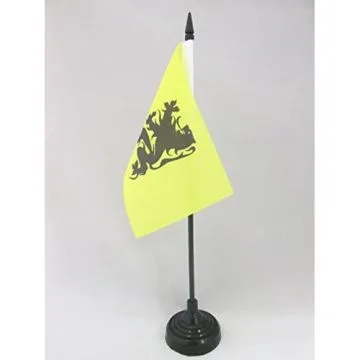 DRAPEAU DE TABLE FLANDRE COMBAT FLAMAND 15x10cm - PETIT DRAPEAUX DE BUREAU MOUVEMENT FLAMAND 10 x 15 cm