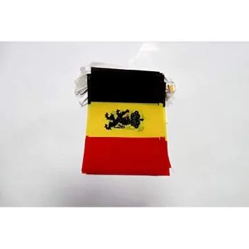 Guirlande 6 mètres 20 Drapeaux Belgique avec Lion 21x15 cm - Drapeau belge avec armoiries 15 x 21 cm