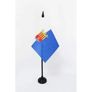 DRAPEAU DE TABLE PROVINCE D?ALICANTE 15x10cm - PETIT DRAPEAUX DE BUREAU ALICANTE EN COMMUNAUTÉ VALENCIENNE 10 x 15 cm