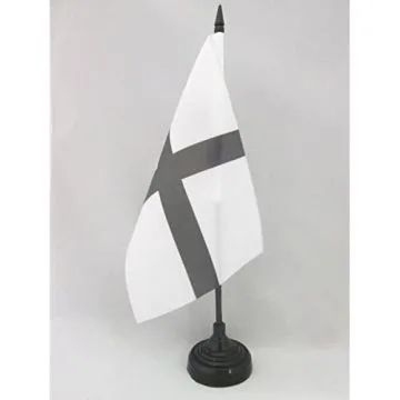 DRAPEAU DE TABLE BRETAGNE KROAZ DU 21x14cm - PETIT DRAPEAUX DE BUREAU BRETON - CROIX BRETONNE 14 x 21 cm