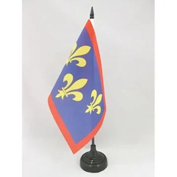 DRAPEAU DE TABLE PROVINCE DU BERRY 21x14cm - PETIT DRAPEAUX DE BUREAU BERRI - FRANCE 14 x 21 cm