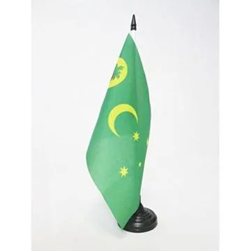 DRAPEAU DE TABLE Í?LES COCOS 21x14cm - PETIT DRAPEAUX DE BUREAU Í?LES KEELING 14 x 21 cm