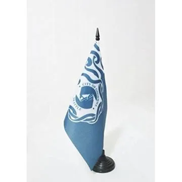 DRAPEAU DE TABLE SEATTLE CITY 21x14cm - PETIT DRAPEAUX DE BUREAU Í?TAT DE WASHINGTON - USA 14 x 21 cm