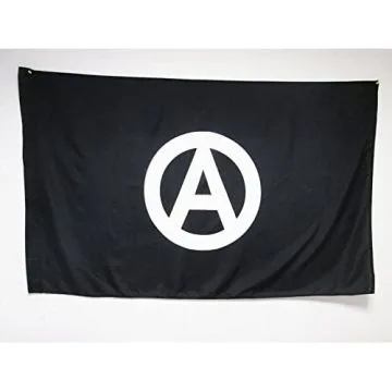 DRAPEAU ANARCHIE 150x90cm - DRAPEAU ANARCHIQUE 90 x 150 cm Fourreau pour hampe