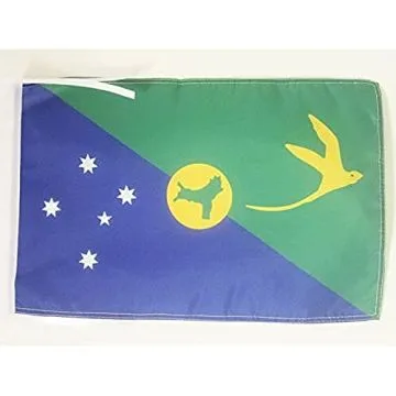 DRAPEAU ILE CHRISTMAS 45x30cm - PAVILLON DE L\'ÎLE CHRISTMAS - AUSTRALIE 30 x 45 cm haute qualité