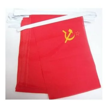 GUIRLANDE 6 mètres 20 DRAPEAUX URSS 21x15 cm - DRAPEAU COMMUNISTE 15 x 21 cm