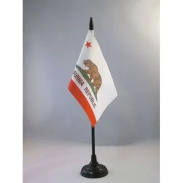 DRAPEAU DE TABLE CALIFORNIE 15x10cm - PETIT DRAPEAUX DE BUREAU CALIFORNIEN - ETAT AMÉRICAIN - USA - ETATS-UNIS 10 x 15 cm