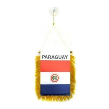 FANION PARAGUAY 15x10cm - Mini drapeau PARAGUAYEN 10 x 15 cm spécial voiture - Bannière