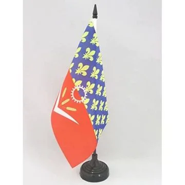 DRAPEAU DE TABLE SEINE-SAINT-DENIS 21x14cm - PETIT DRAPEAUX DE BUREAU DÉPARTEMENT FRANÇAIS - ÎLE-DE-FRANCE 14 x 21 cm