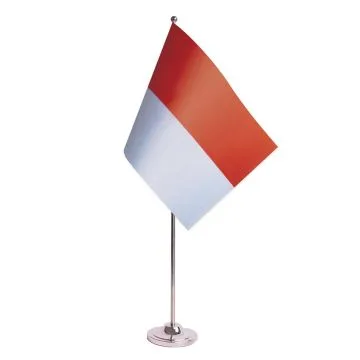 DRAPEAU DE TABLE prestige INDONÉSIE 22x15cm en SATIN - GRAND DRAPEAUX DE BUREAU INDONÉSIEN 15 x 22 cm