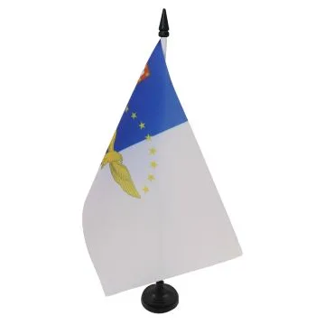 DRAPEAU DE TABLE AÇORES 21x14cm - PETIT DRAPEAUX DE BUREAU PORTUGAIS - PORTUGAL 14 x 21 cm
