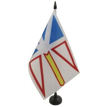 DRAPEAU DE TABLE TERRE-NEUVE-ET-LABRADOR 21x14cm - PETIT DRAPEAUX DE BUREAU CANADIEN - CANADA 14 x 21 cm