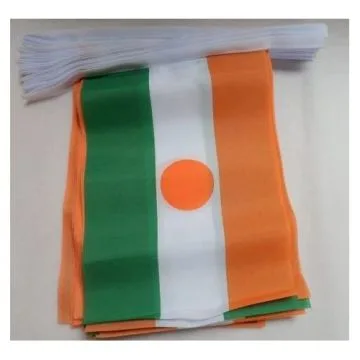GUIRLANDE 6 mètres 20 DRAPEAUX NIGER 21x15 cm - DRAPEAU NIGÍ?RIEN 15 x 21 cm