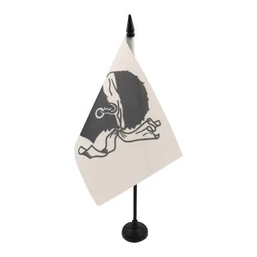 DRAPEAU DE TABLE CORSE ANCIEN AVANT 1755 21x14cm - PETIT DRAPEAUX DE BUREAU CORSICA HISTORIQUE 14 x 21 cm
