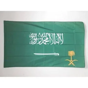 DRAPEAU ETENDARD ROYAL D\'ARABIE SAOUDITE 150x90cm - DRAPEAU ROYAUME SAOUDIEN 90 x 150 cm Fourreau pour hampe
