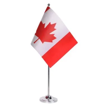 DRAPEAU DE TABLE prestige CANADA 22x15cm en SATIN - GRAND DRAPEAUX DE BUREAU CANADIEN 15 x 22 cm