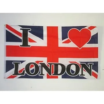 DRAPEAU I LOVE LONDON 150x90cm - DRAPEAU ANGLAIS - UK - LONDRES - ROYAUME-UNI 90 x 150 cm - DRAPEAUX