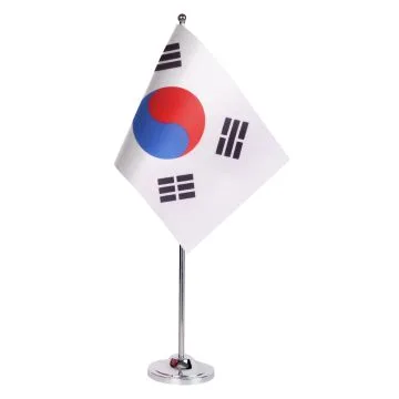 DRAPEAU DE TABLE prestige CORÉE DU SUD 22x15cm en SATIN - GRAND DRAPEAUX DE BUREAU CORÉEN 15 x 22 cm